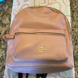 Leather Coach backpack purse